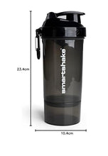 SmartShake Original 2GO ONE Bottle, 27 oz Shaker Cup, Gunsmoke