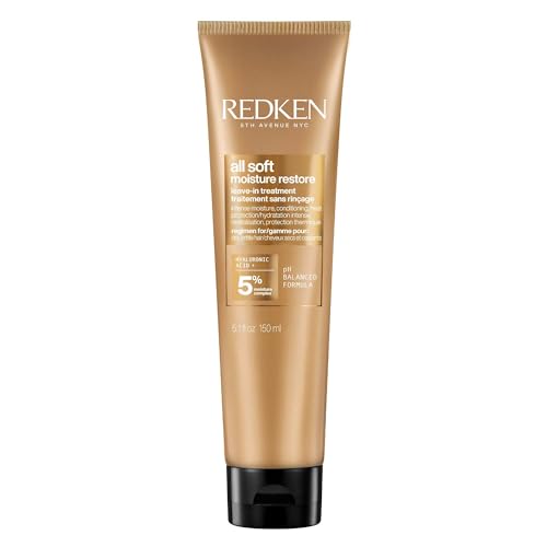 REDKEN All Soft Moisture Restore Leave-In Treatment, Hyaluronic Acid Primer, Hair Treatment for Dry, Brittle Hair, Humidity, Heat, Frizz Protection, 150 ML