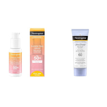 Neutrogena Invisible Daily Defense Face Serum Sunscreen, SPF 50+, Face Sunscreen, UVA & UVB & Ultra Sheer Dry-Touch Sunscreen SPF 60, Water & Sweat Resistant, non-comedogenic, won't clog pores, 88mL