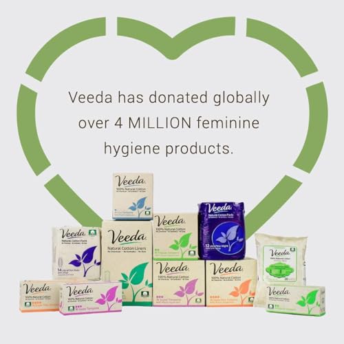 Veeda 100% Natural Non Toxic Tampons Regular Absorbency, Leak Proof Protection - Compact BPA-Free Applicator - Unscented Regular Tampons For Women - No Chlorine, No Toxins - 96 Count