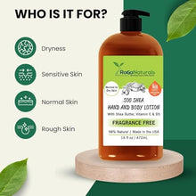 RaGaNaturals Natural Unscented Body Lotion for Dry, Sensitive Skin with Shea Butter, Avocado Oil & Vitamin E - Moisturizing, Fragrance Free Hand Lotion With Organic Essence -For Women, Men, Kids-16 Oz