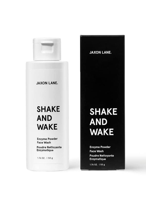 SHAKE AND WAKE Exfoliating Powder Face Wash w/Papaya Enzymes Powder, Aloe Vera, Vitamin C, Vitamin E, Niacinamide Serum, AHA | Foaming Mens Face Wash, Exfoliant & Deep Pore Cleanser by Jaxon Lane