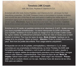 GLO24K Timeless Anti-Aging Cream with 24k Gold, Potent Peptides, and Vitamins A,C,E. For a Flawless Skin!