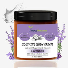 RaGaNaturals Natural Face and Body Butter Cream for Dry Skin - Calming, Nourishing & Hydrating Lavender Body Cream for Women, Men & Kids - Softens Skin and Delivers Healthy-Looking Glow - Vegan - 8 Oz