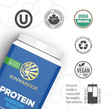 Vegan Protein Powder Organic Plant-based | BCAA Amino Acids Hemp Seed Soy Free Dairy Free Gluten Free Synthetic Free NON-GMO | Chocolate 30 Servings | Warrior Blend by Sunwarrior