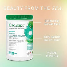 Organika Canadian-Made Marine Collagen Powder- Wild-Caught from North Atlantic- Supports Hair, Nail, Skin Health, Pure Hydrolyzed Form, Tasteless - 250g