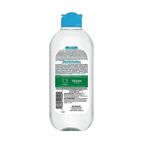 Garnier Micellar Cleansing Water, All-in-One Cleanser and Waterproof Makeup Remover, Cleanses and Soothes, For Face, Lips & Eyes, For All Skin Types, 3x400ml