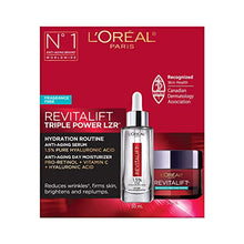 L’Oréal Paris Hydration Skincare Kit with Hyaluronic Acid Serum and Day Moisturizer for Face with Pro Retinol, Vitamin C and Hyaluronic Acid, Revitalift Triple Power LZR, Skincare Kit, 2 Count