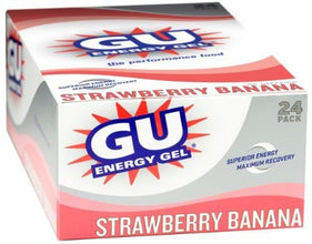 GU ENERGY Original Sports Nutrition Energy Gel, Strawberry Banana, 24-Count