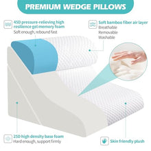 Wedge Pillow for Sleeping, Orthopedic Bed Wedge Pillow Set, 15-in-1 Adjustable Memory Foam Wedge Pillow Post Surgery, 9 &16 & 20 inch Height 3-in-1 Incline Pillows Wedges for Acid Reflux/Snoring