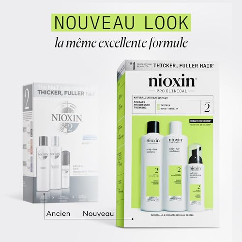 Nioxin Scalp + Hair Thickening System 2 Shampoo, For Natural Hair with Progressed Thinning, 33.8 fl oz (Packaging May Vary)