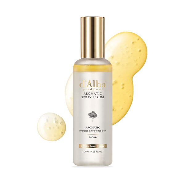 d'alba Piedmont Italian White Truffle First Aromatic Spray Serum, fragrant VEGAN glowy hydrating antioxidant serum face mist, deep hydration skin firmness serum, Korean Skincare 120ml