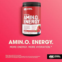 Optimum Nutrition Amino Energy Powder: Pre- workout & Anytime energy with Green tea, Green coffee extract + BCAA's - Fruit fusion: 30 servings [270g] (packaging may vary)