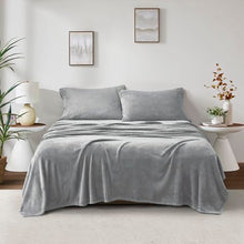 Sleep Philosophy True North Soloft Plush Bed Sheet Set, Wrinkle Resistant, Warm, Soft Fleece Sheets with 14