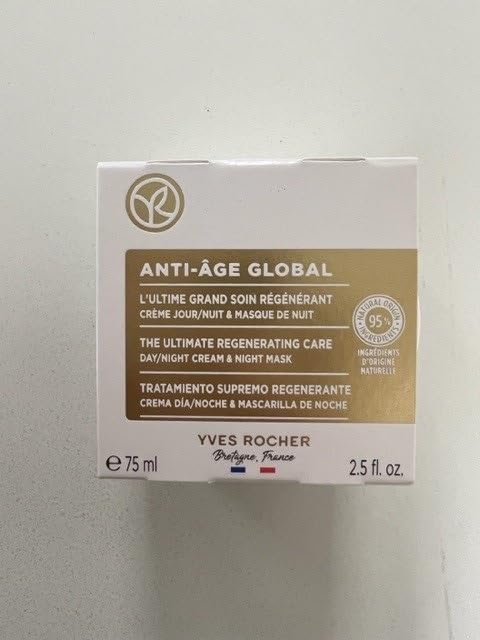 Yves Rocher Age Global Aging Comfort Day & Night Cream - Aging and Mature Skin - All Skin Types, Creamy Texture for Plumped & Comforted Skin, Cream for Women and Men- Neck & Décolleté- Jar, 75ml jar