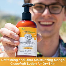 RaGaNaturals Mango Body Lotion - Refreshing Tropical Shea Butter Lotion with Argan and Avocado Oil - Plant Based, All Natural, No Artificial Flavor, Mango and Grapefruit Fragrance, Non-Greasy, Vegan, Cruelty-Free, Deeply Nourishing Moisturizer, Hydrate Dr