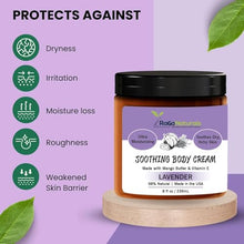 RaGaNaturals Natural Face and Body Butter Cream for Dry Skin - Calming, Nourishing & Hydrating Lavender Body Cream for Women, Men & Kids - Softens Skin and Delivers Healthy-Looking Glow - Vegan - 8 Oz