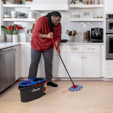 Vileda EasyWring RinseClean Spin Mop & Bucket System | 2-Tanks Separate Clean and Dirty Water | Machine Washable and Reusable Microfiber Mop Head | Hands-Free Wringing Mop Bucket