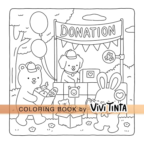 Fuzzy Hygge: Cute and Cozy Coloring Book for Adults & Teens Featuring Adorable Animals Characters for Stress Relief