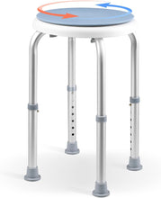 Shower Stool, 360 ° rotatable Bath Stool, Stable Shower Seat, 135kg, 36-52cm 7-Way Height Adjustable Shower Chair, Anti-Slip Feet, for Seniors, Handicapped, Pregnant Women, Adults and Children