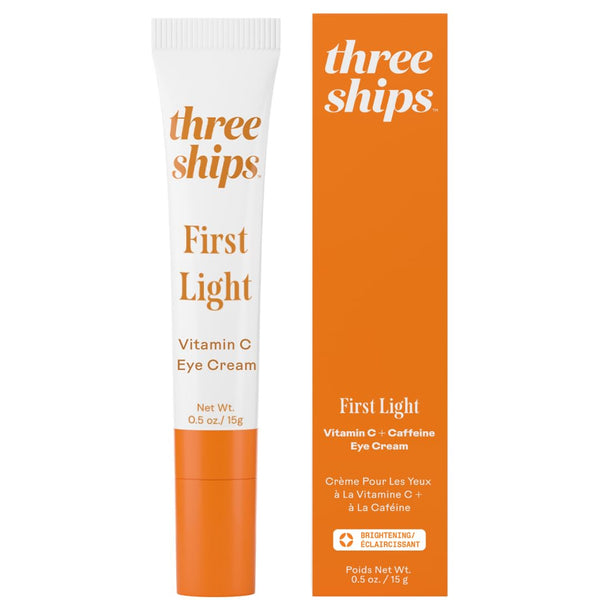 Three Ships First Light Vitamin C + Caffeine Eye Cream- Visibly Brightens + De-puffs, Reduces Look of Dark Circles, Brightening Under Eye Cream (15g)