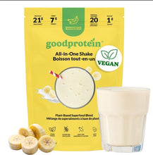 Good Protein Vegan Plant-based Protein Powder 100% Natural, Non-GMO, Dairy-free, Gluten-free, Soy-free, No Added Sugar and Nothing Artificial. Bananas & Cream All-in-One Shake 880 grams