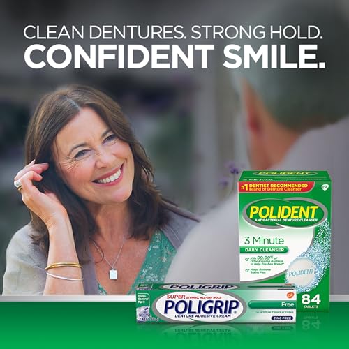 Super Poli-grip Original Formula Zinc Free Denture Adhesive Cream, 4 Count