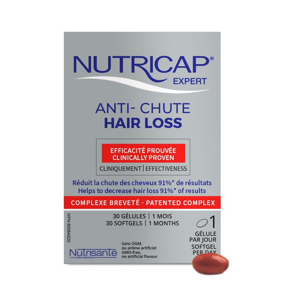 Nutricap Hair Loss 30 Softgels - Stronger & Longer Hair - Biotin, Zinc, Millet Extract, Vitamin E - 1 Month Treatment