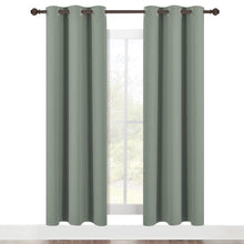 NICETOWN Grommet Blackout Curtains 72 Inches Long 2 Panels, Privacy Protection Light Blocking Solid Thermal Greyish Green Window Drapes for Living Room, 42 Inches Wide