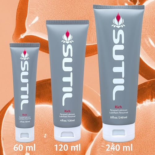 Sutil Lube - Rich Water-Based Personal Lubricant, 120 ml, Silky Smooth, Silicone-Like Feel, Glycerin Free, Paraben Free, and Non-Sticky