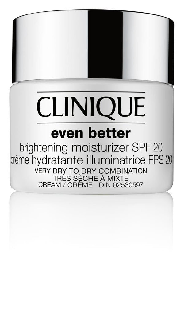 Clinique Even Better Brightening Daily Oil Free Moisturizer SPF 20 For Very Dry to Dry Combination Skin Types | Hydrating + Dark Spot Reducing, 50ml