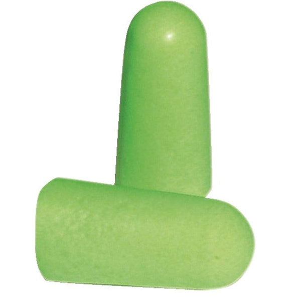 Pura-Fit Single-Use Earplugs, Cordless, 33NRR, Bright Green, 200 Pairs