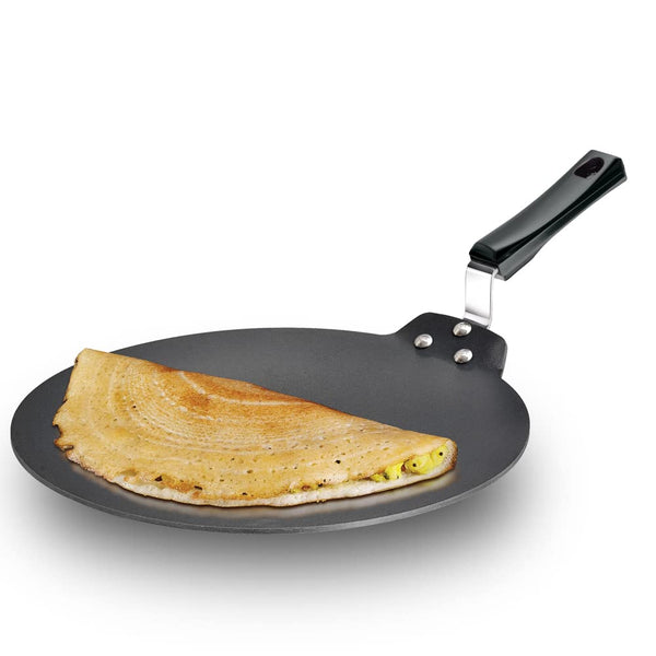 FUTURA DT-30 Dosa Tava Nonstick Indian, 12-inch, Black