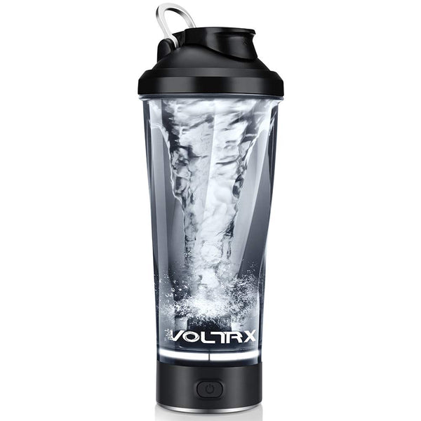 VOLTRX Premium Electric Protein Shaker Bottle, Made with Tritan - BPA Free - 24 oz Vortex Portable Mixer Cup/USB Rechargeable Shaker Cups for Protein Shakes for Workout, Fitness, Exercise (black)