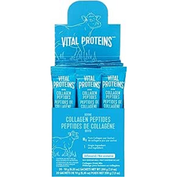 VITAL PROTEINS Bovine Collagen Peptides Powder, Single-serve Stick Packs, Unflavoured, Odourless, Gluten-free, No Added Sugar, Paleo-friendly, Non-GMO, No Artificial Flavours Or Colours, 200 g