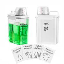 [2 Pack] Laundry Detergent Dispenser for Laundry Room Organization and Storage,61 Oz Laundry Soap Dispenser,Liquid Laundry Detergent Dispenser with 4 Removable Labels,BPA Free & PET Plastic,Clear