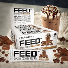 Nutrabolics Feed Bar, Café Mocha Latte , Real Food Protein Bar, 12 Bars