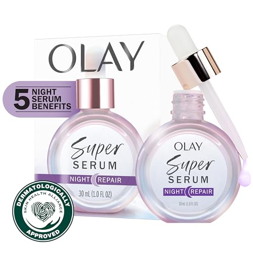 Olay Super Serum Night Repair with Salicylic Acid, Niacinamide, Lactic Acid, Glycerin & Peptide, 30 mL