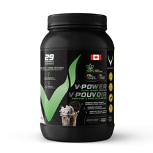 VEGAIN V-POWER Plant-Based Protein Powder - Cookies & Cream (29 Servings) | 26g Protein, 10.8g BCAAs & EAAs, Zero Fat, Zero Sugars, Dairy-Free & Soy-Free - All Natural Ingredients - 1kg (2.2lbs)