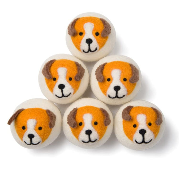 Smart Sheep Wool Dryer Balls - 6-Pack - XL Premium Natural Fabric Softener Award-Winning - Wool Balls Replaces Dryer Sheets - Wool Balls for Dryer - Laundry Balls for Dryer (Playful Pups)