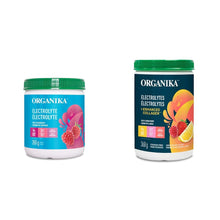 Organika Electrolyte Drink Mix Raspberry and Electrolytes + Enhanced Collagen Zesty Lemon Berry | 380 & 360g