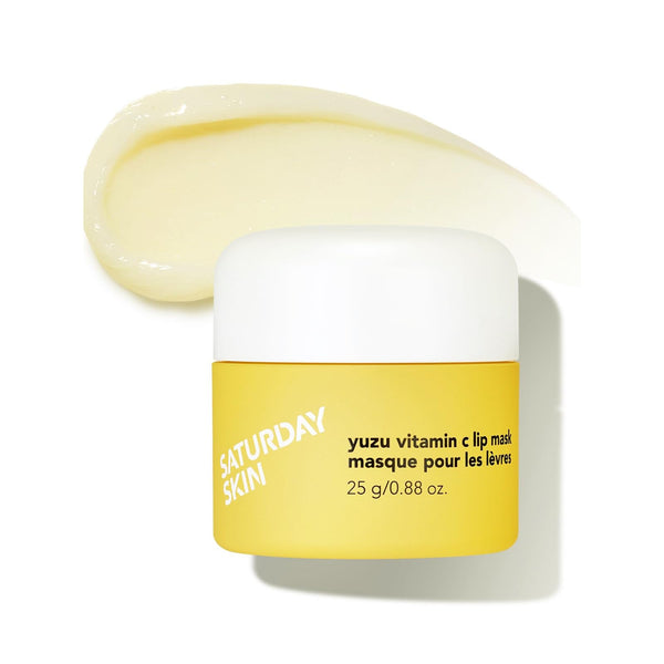 Saturday Skin Yuzu Vitamin C Lip Mask Overnight Lip Sleeping Mask Moisturizing For All Skin Types Softer & Smoother Pout Lip Balm Hydrating Infused with Vitamin B5 Non-Sticky, Vegan & Cruelty-Free