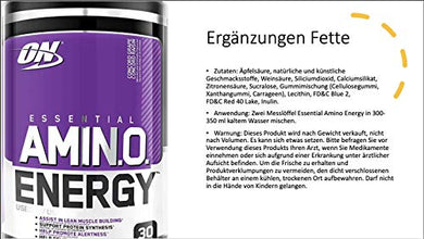 OPTIMUM NUTRITION ESSENTIAL AMINO ENERGY, Concord Grape, Preworkout and Essential Amino Acids with Green Tea and Green Coffee Extract, 30 Servings, 270.0 g (Pack of 1)