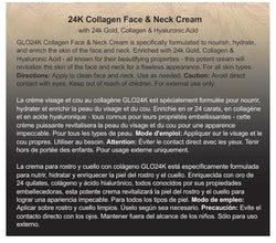 GLO24K Collagen Face & Neck Cream with 24k Gold, Collagen & Hyaluronic Acid