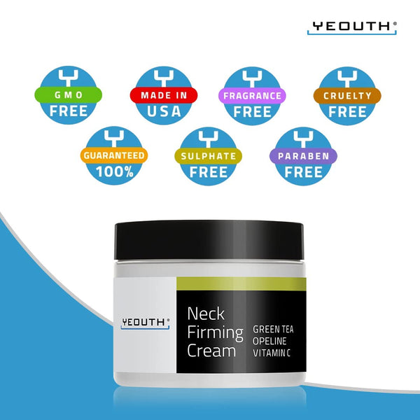 YEOUTH Neck Firming Cream with Vitamin C and Hyaluronic Acid, Hydratante Neck Cream Raffermissante for Double Chin and Decolletage 120ml