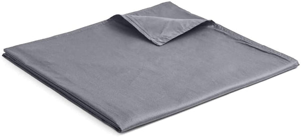 YnM Exclusive Cotton Duvet Cover for Weighted Blankets with 16 Strings (Dark Grey, 48"x72") …