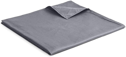 YnM Exclusive Cotton Duvet Cover for Weighted Blankets with 16 Strings (Dark Grey, 48