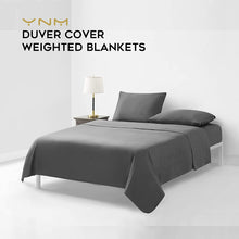 YnM Exclusive Cotton Duvet Cover for Weighted Blankets with 16 Strings (Dark Grey, 48