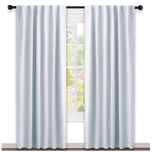 NICETOWN Living Room Darkening Curtain Panels - (Cloud Grey Color) W52 x L95, 2 Pcs, Back Tab/Rod Pocket Room Darkening Window Treatment Draperies