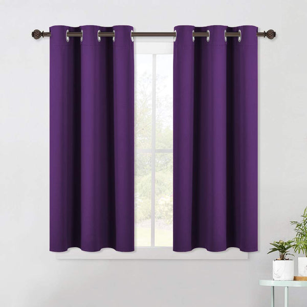 NICETOWN Thermal Insulated Blackout Curtains - Solid Blackout Panels with Eyelets for Livingroom/Bedroom Decor(42 x 45 Inch, Royal Purple, Set of 2)